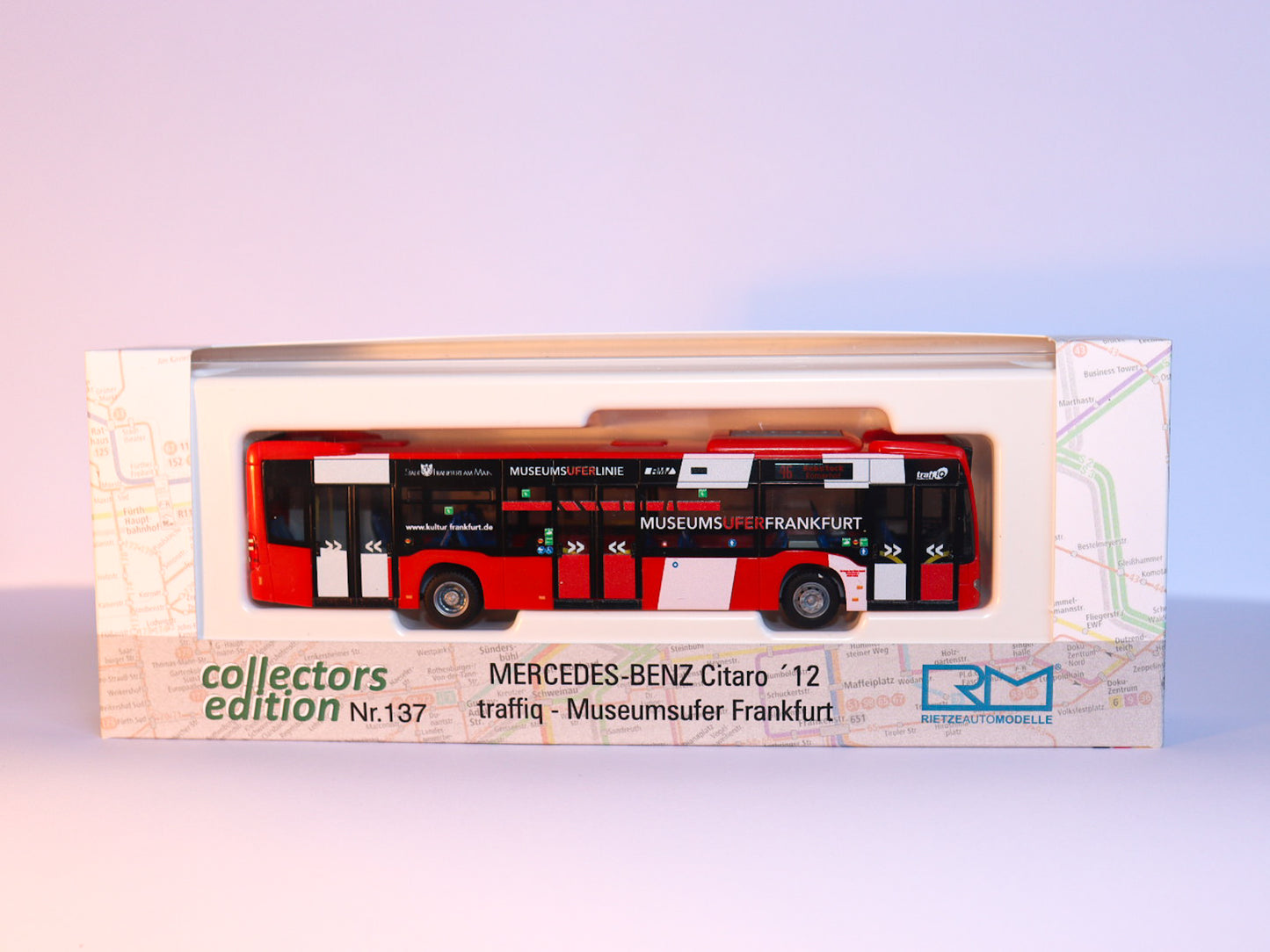 Modellbus Mercedes Citaro 12, RMV traffiq - Museumsufer Frankfurt