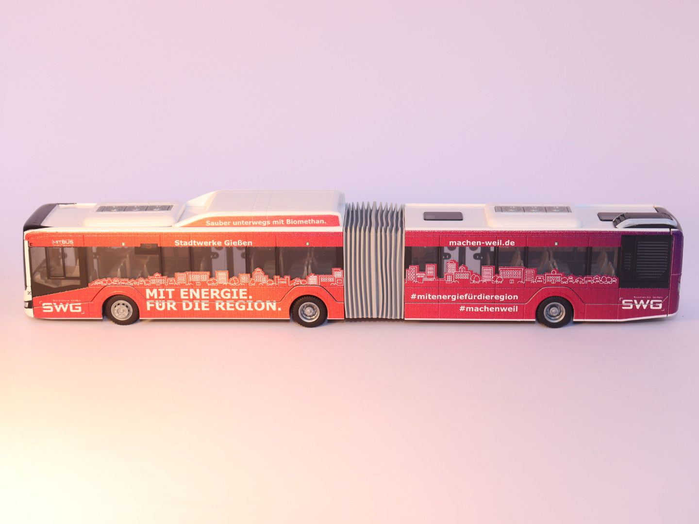 MAN Lion s City 18 G, Mit.Bus Gießen, SWG Stadtwerke Gießen 2018 Modellbus Rietze 75831