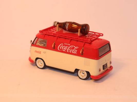 VW T1 panel van, RHD, Coca Cola with roof rack 1:43 model bus
