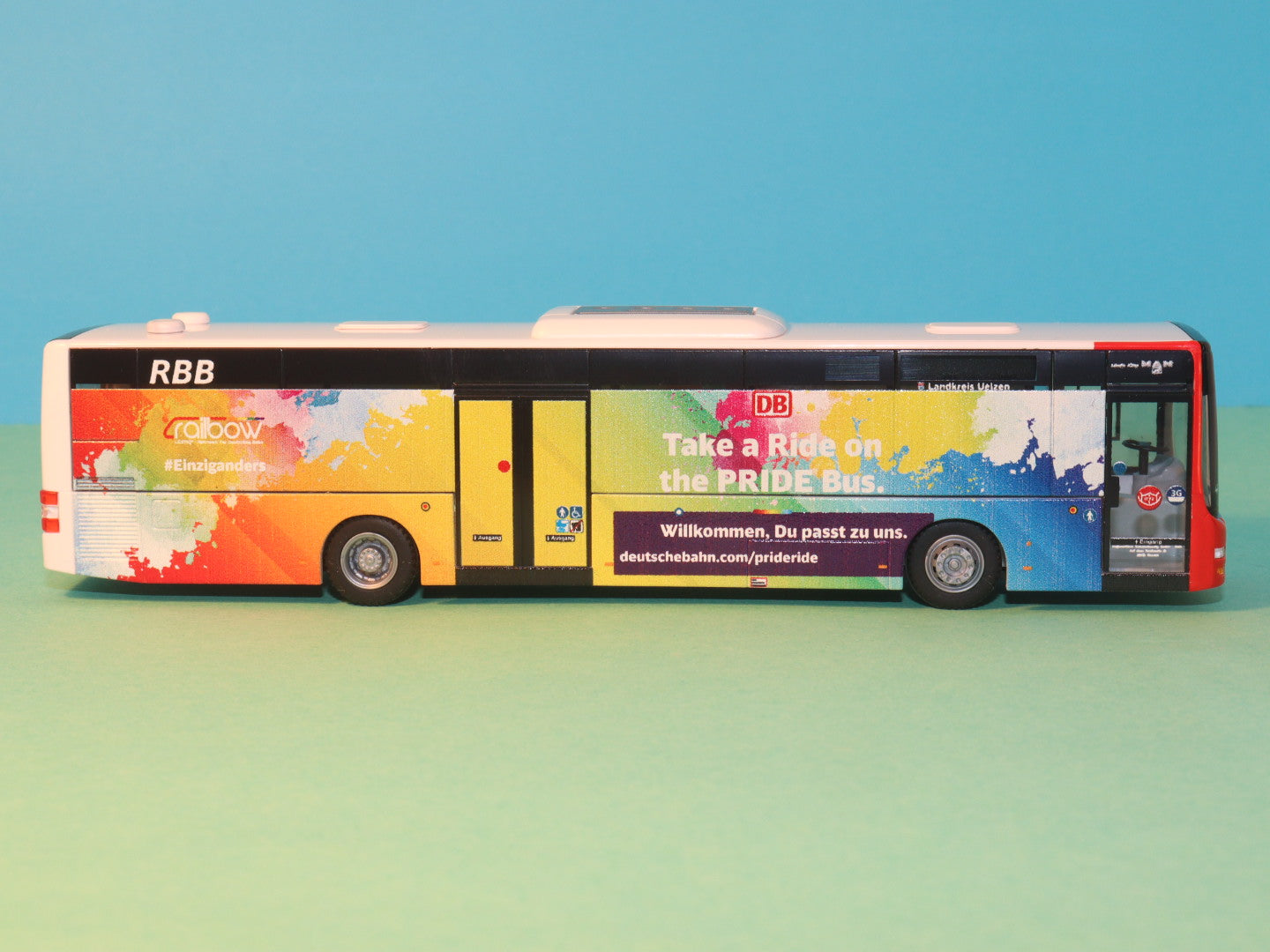 MAN Lions City Ü DB Pride Bus, RBB Deutsche Bahn Modellbus Rietze