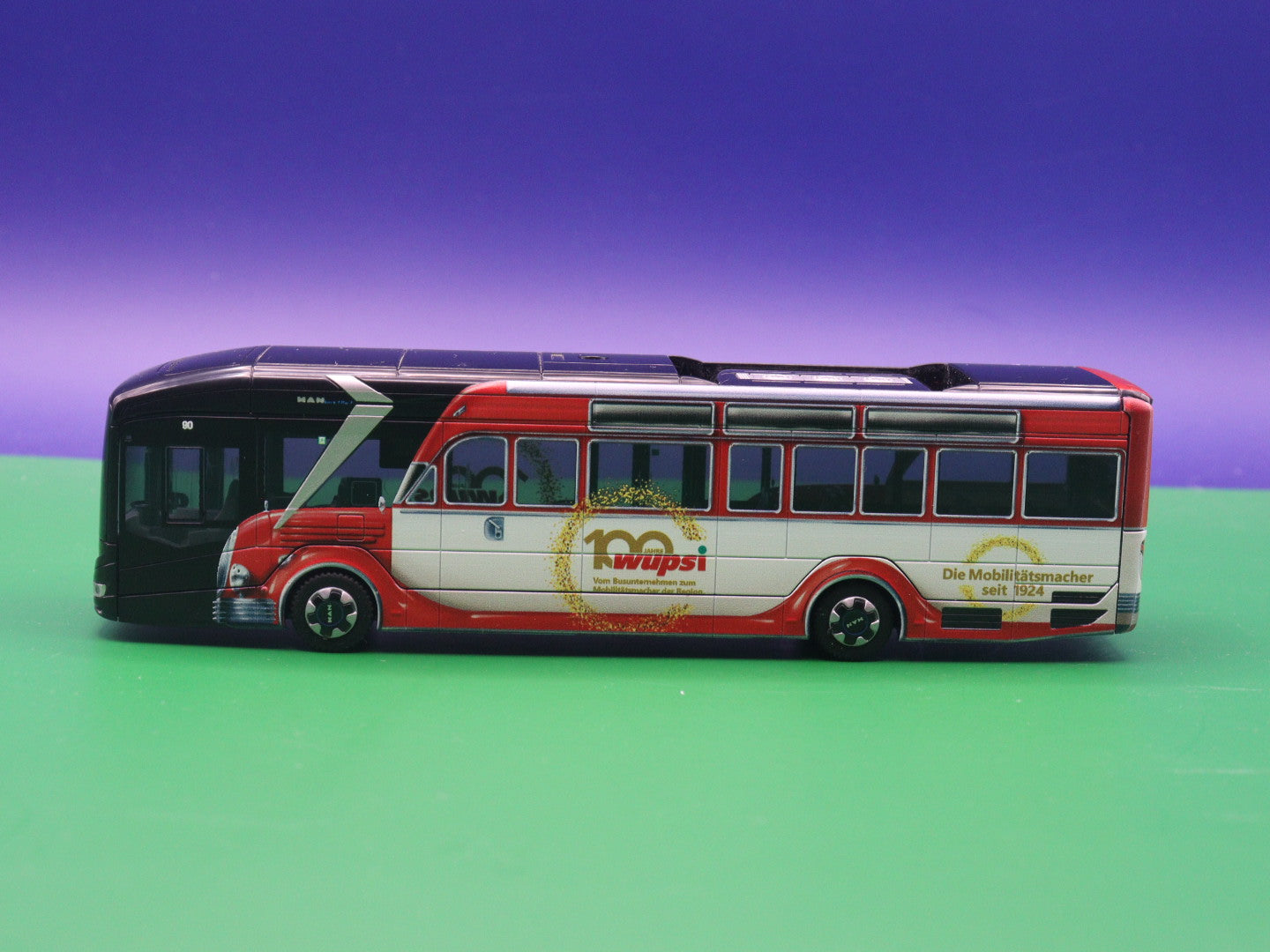 MAN Lions City 12E - 100 Jahre Wupsi Leverkusen - Modellbus Rietze 76339