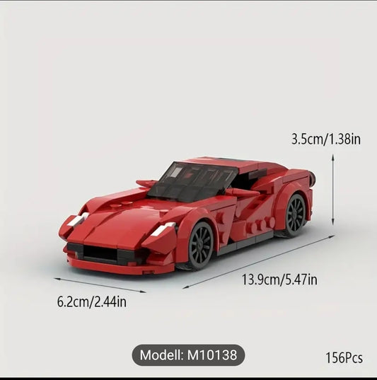 Supersportwagen Klemmbaustein | Inspiriert von Ferrari | Modellauto Spielzeug