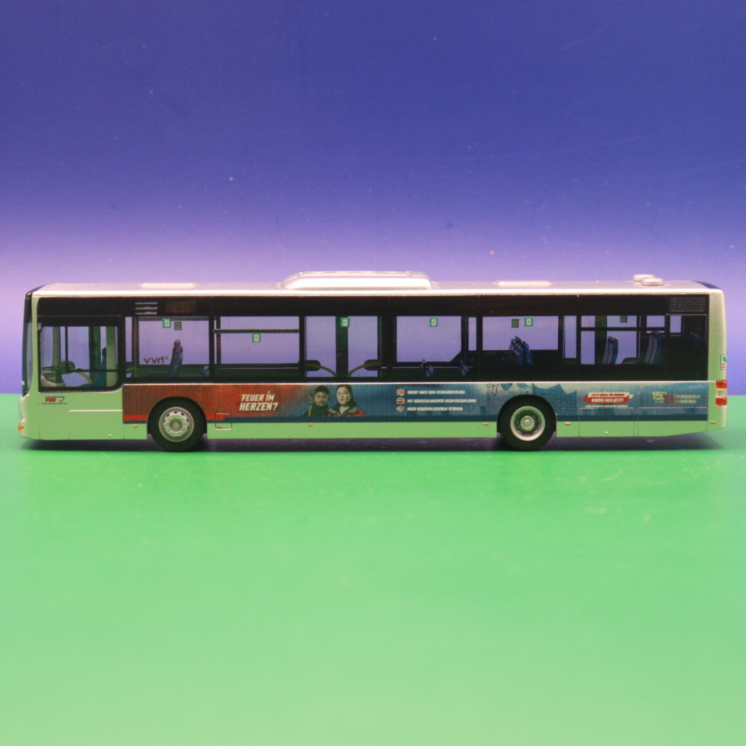 MAN Lions City - VHH Hamburg Holstein - 150 Jahre Feuerwehr Hamburg - Linie 235 Bf Bergedorf - Modellbus Rietze 73925
