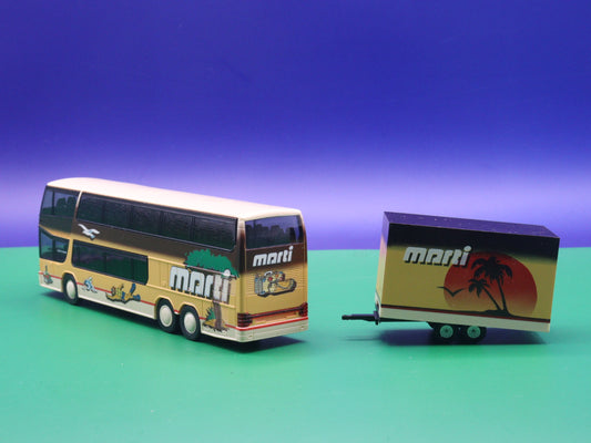 Setra S 328 - Marti Doppelstock mit Anhänger - Modellbus Rietze Reisebus