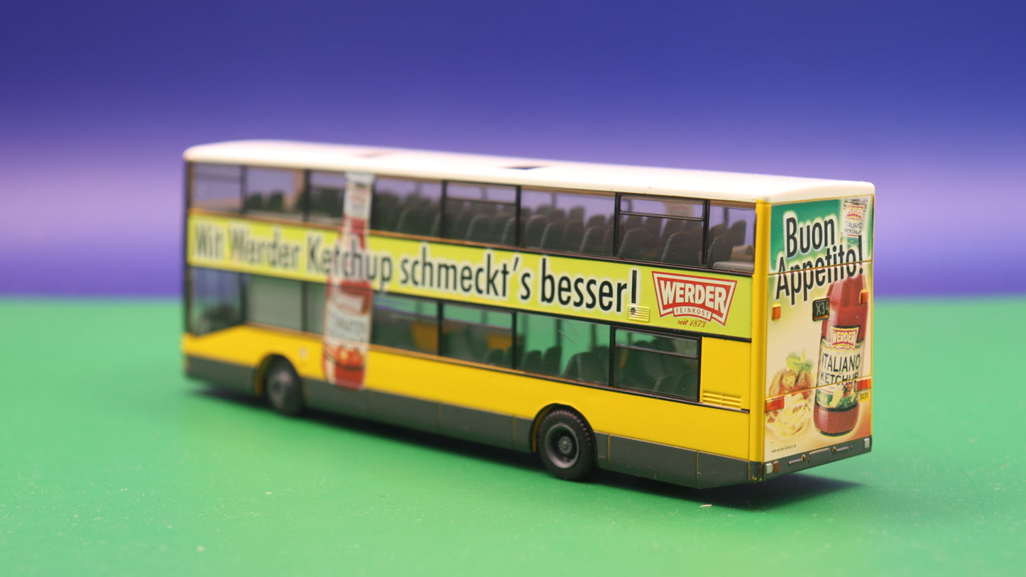 MAN/ABB Henschel DN 95 - BVG Berlin - Werder Feinkost - Modellbus Rietze 67512 (Erscheinungsjahr: 06/2009) OHNE OVP