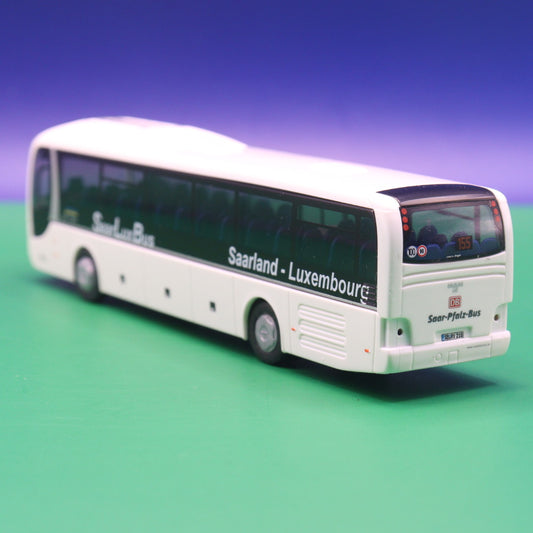 MAN Lions Regio - Saar Lux Bus - Saarland Luxembourg - Linie 155 Merzig - OVP beschädigt, Rückleuchten fehlen - Modellbus Rietze