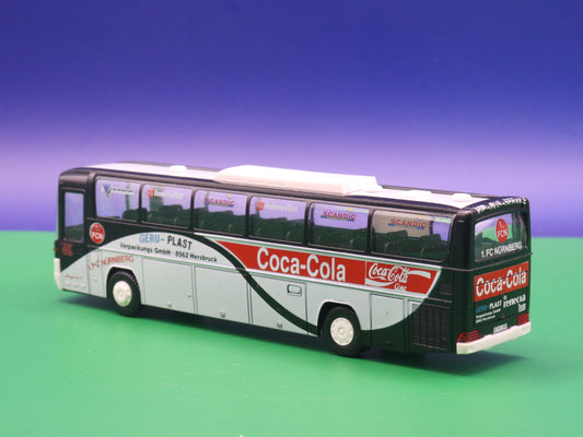 Mercedes Benz O303 - 1 FC Nürnberg Coca Cola - Modellbus Rietze Reisebus