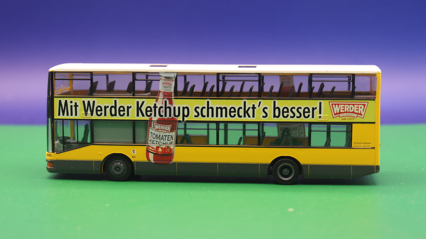 MAN/ABB Henschel DN 95 - BVG Berlin - Werder Feinkost - Modellbus Rietze 67512 (Erscheinungsjahr: 06/2009) OHNE OVP