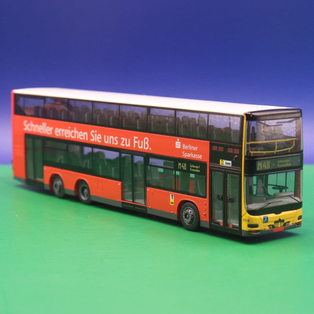 MAN Lions City DL 07 - BVG Berlin - Berliner Sparkasse - Linie M48 Zehlendorf Busseeallee - Modellbus Rietze 67315