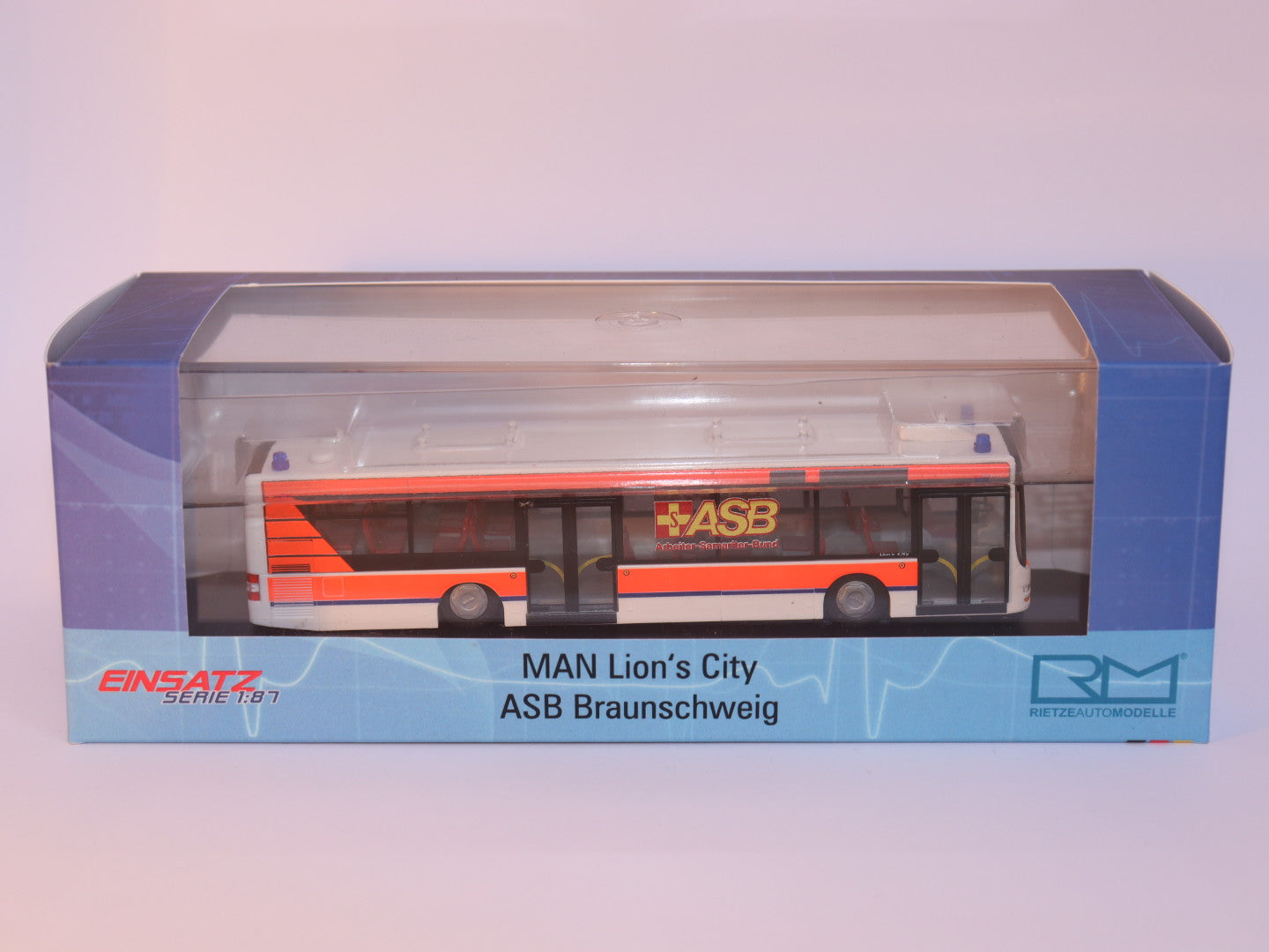 MAN Lion s City 12 ASB Braunschweig Rettungsbus Modellbus Rietze 72745