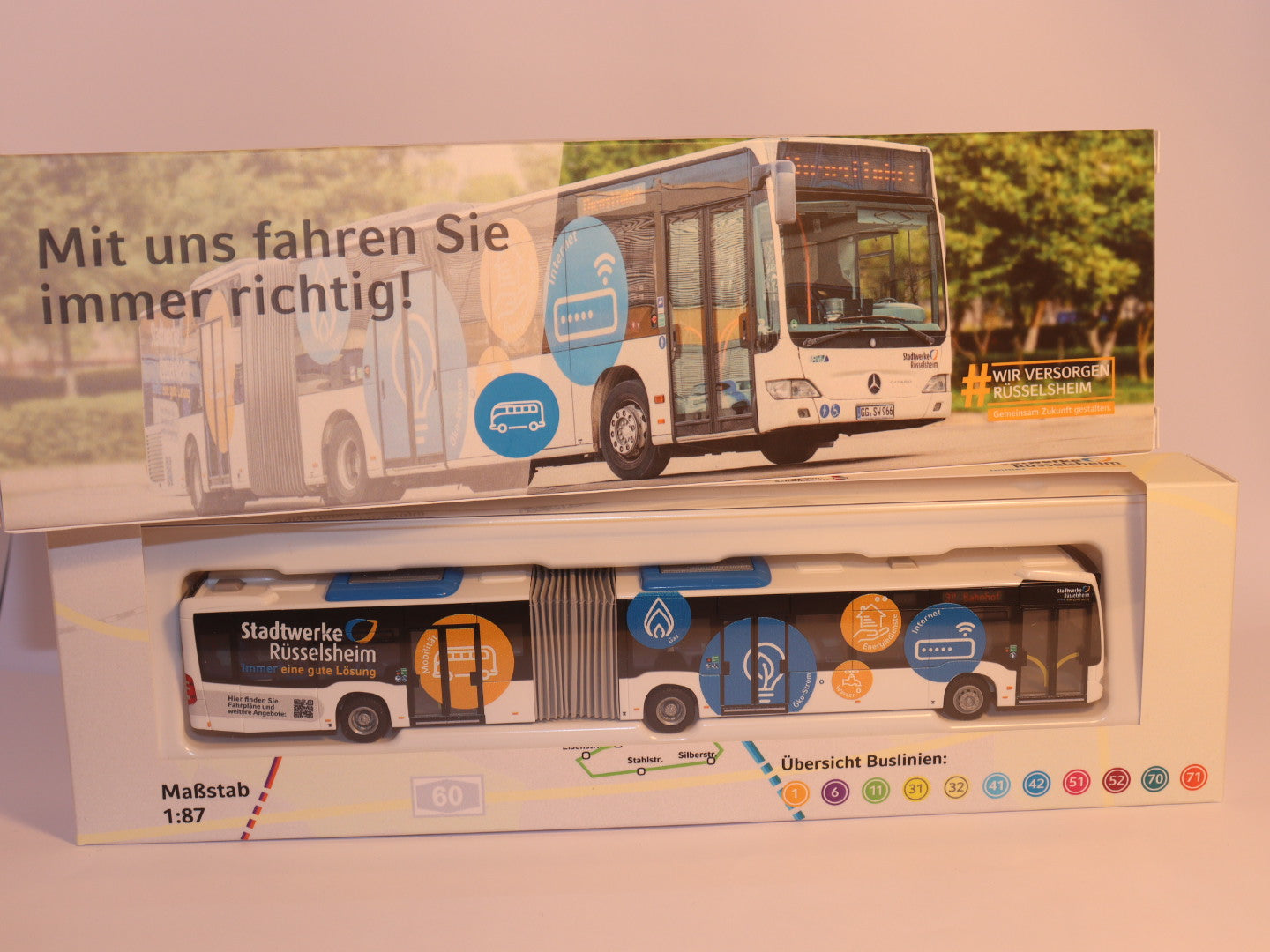 Citaro C2 G Stadtwerke Rüsselsheim Hessen Modellbus Rietze