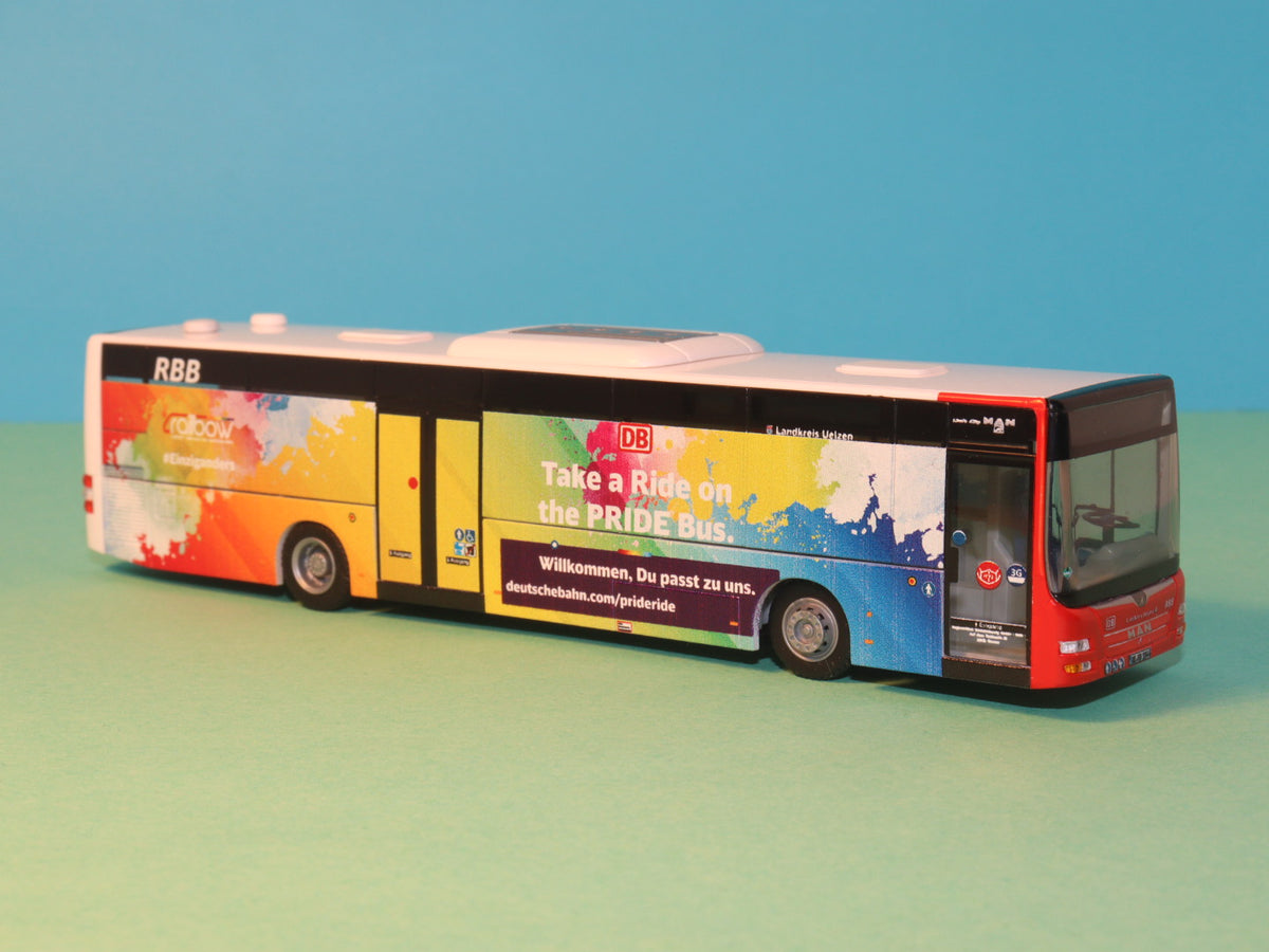 MAN Lions City Ü DB Pride Bus, RBB Deutsche Bahn model bus Rietze