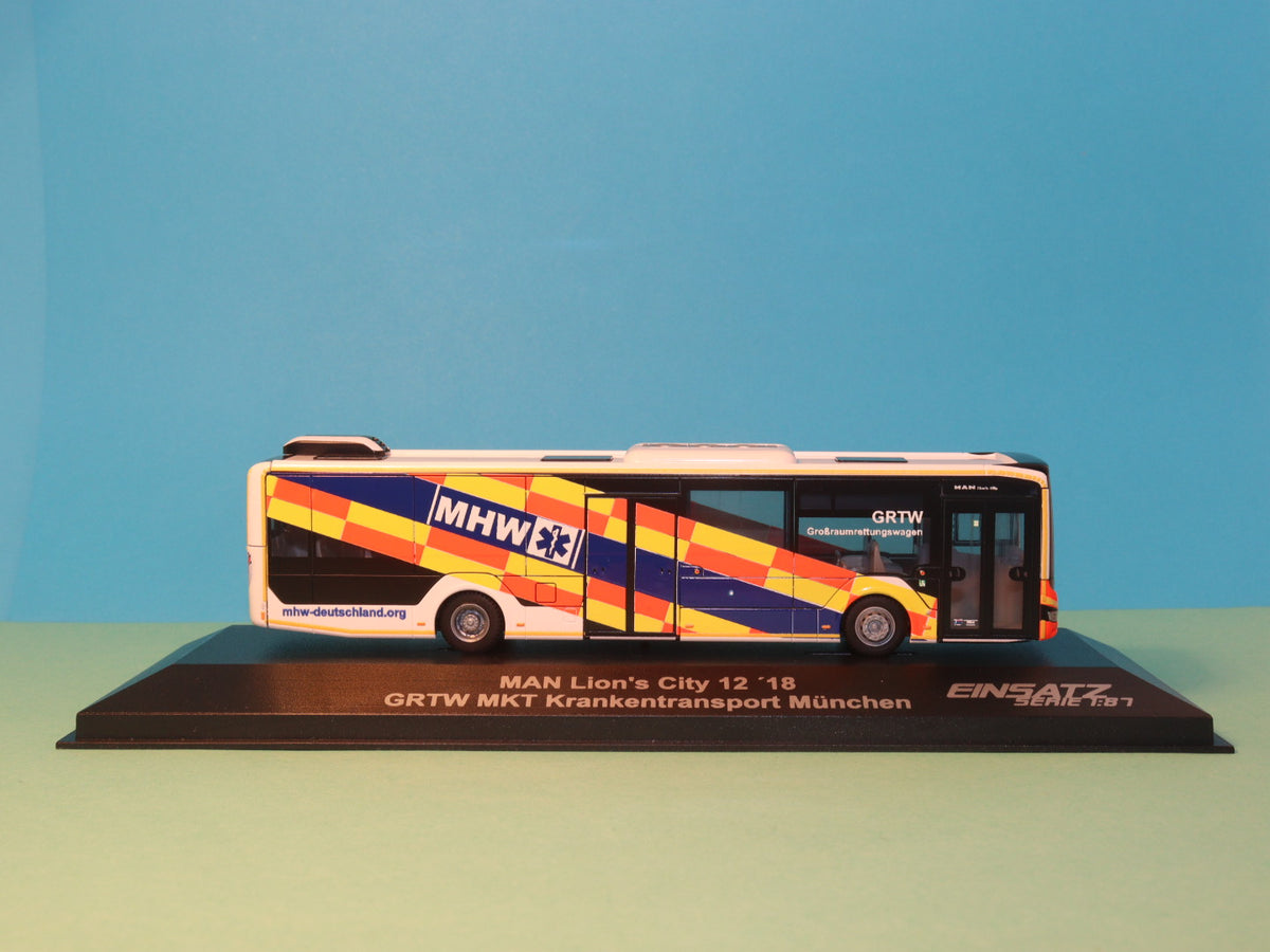 MAN Lion s City 12, GRTW MKT ambulance Munich, 2018 model bus Rietze 75387