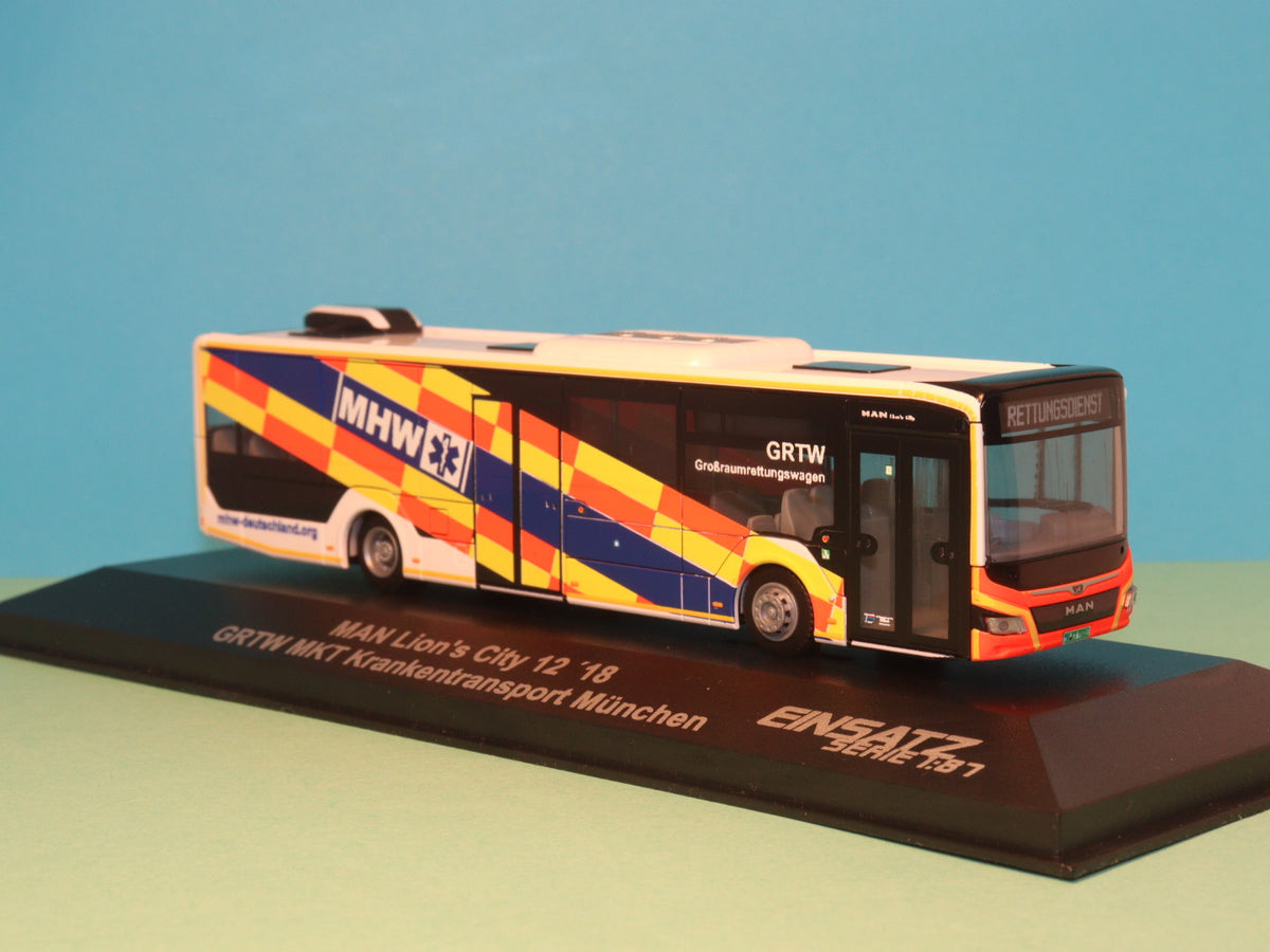 MAN Lion s City 12, GRTW MKT ambulance Munich, 2018 model bus Rietze 75387