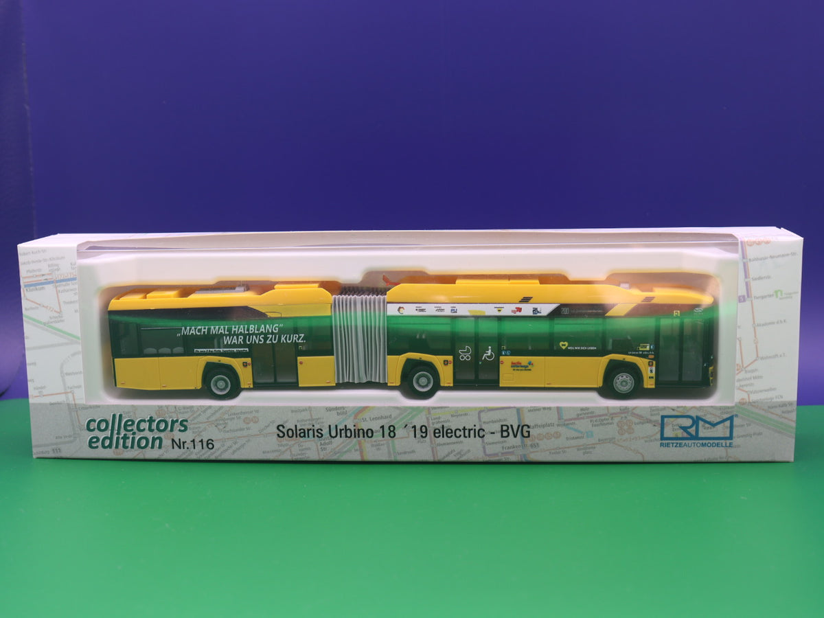 Solaris Urbino 18 electric - BVG Berlin - Mach mal Halblang - Modellbus Rietze 76706