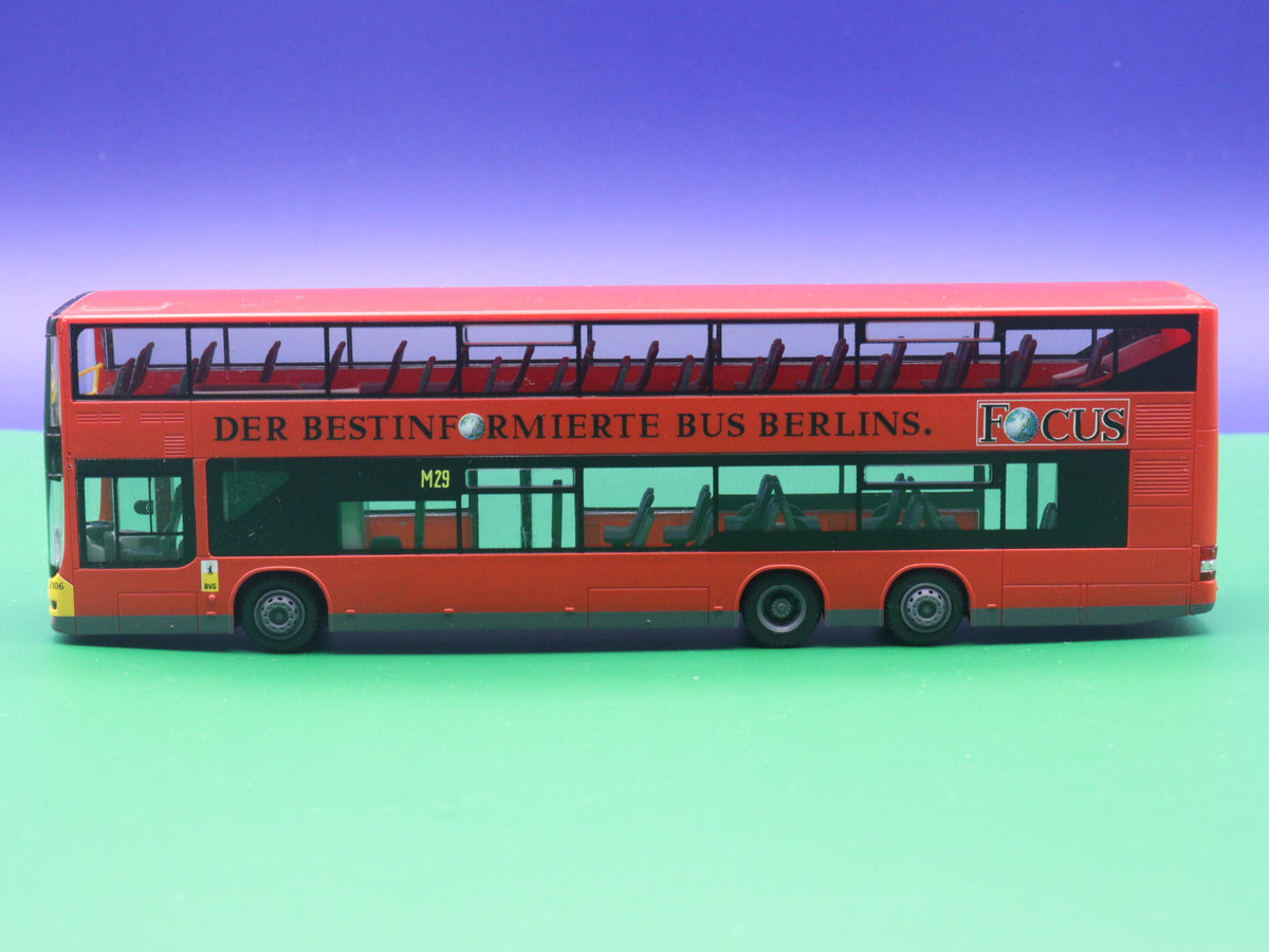 MAN Lions City DL07 - BVG Berlin - Focus Der Bestinformierte Bus aus Berlin - Linie M29 U Hermannplatz - Modellbus Rietze 67331
