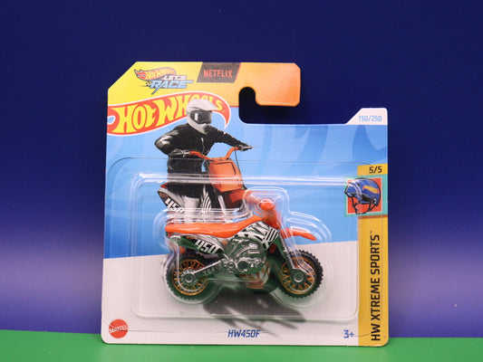 Hot Wheels Lets Race Netflix - HW450F Motorrad - HW Extreme Sports - Motorrad Mattel