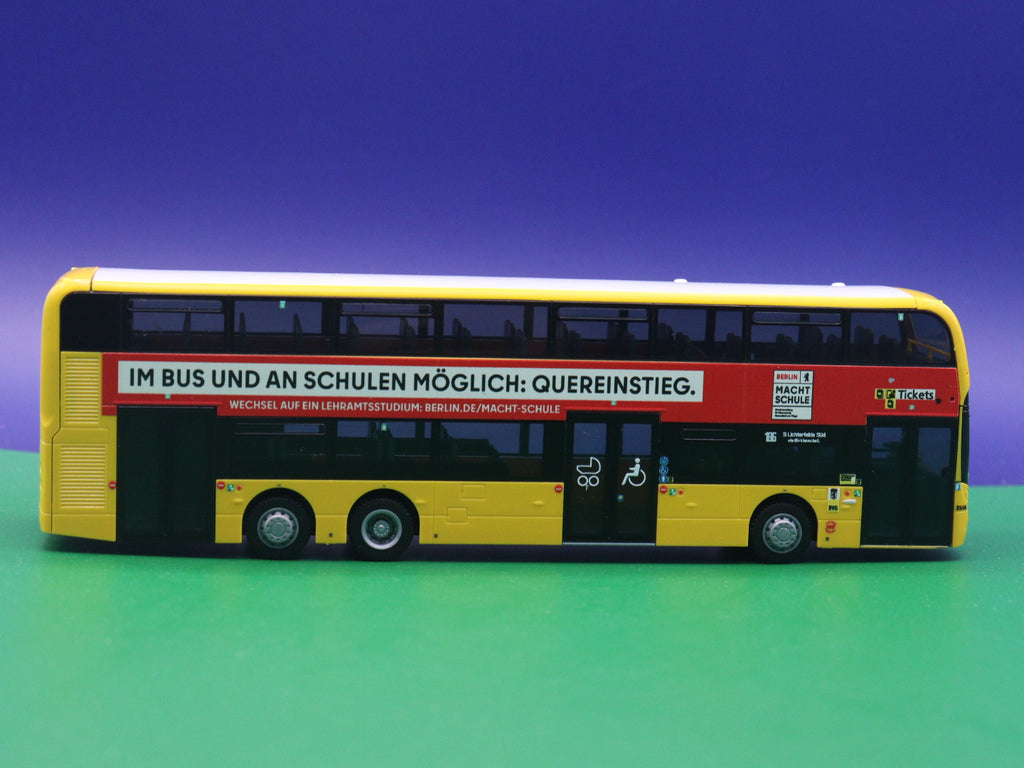 Alexander De Enviro 500 - BVG Berliner Verkehrsbetrieb - Berlin macht Schule - Modellbus Rietze 78021