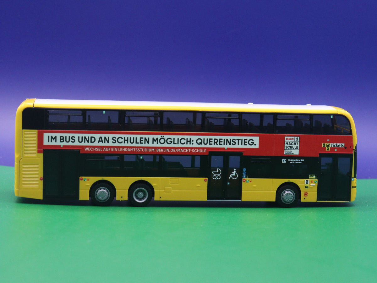 Alexander De Enviro 500 - BVG Berliner Verkehrsbetrieb - Berlin macht Schule - Modellbus Rietze 78021