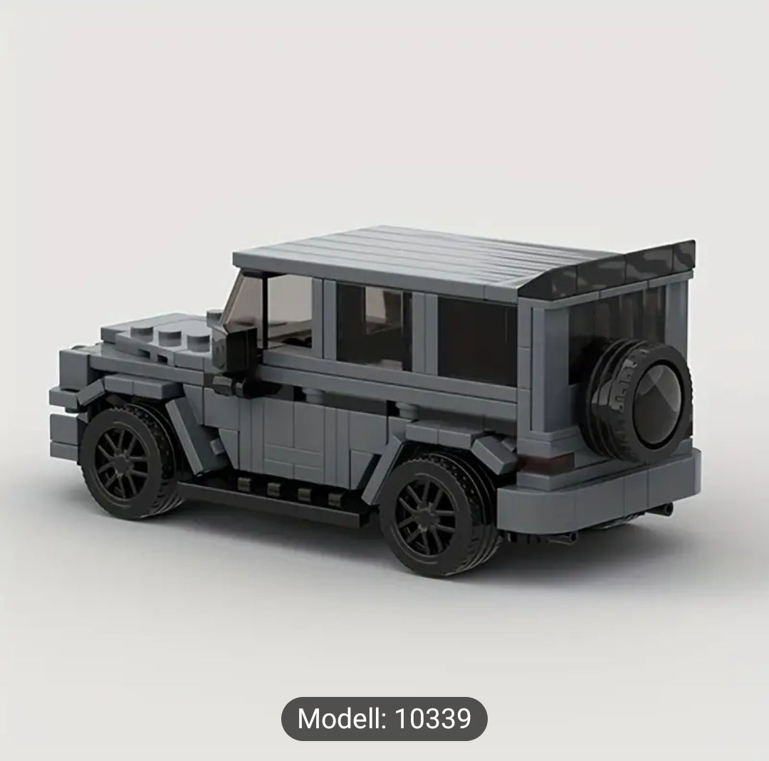 Geländewagen Klemmbaustein | Inspiriert von Mercedes G Klasse | Modellauto Spielzeug