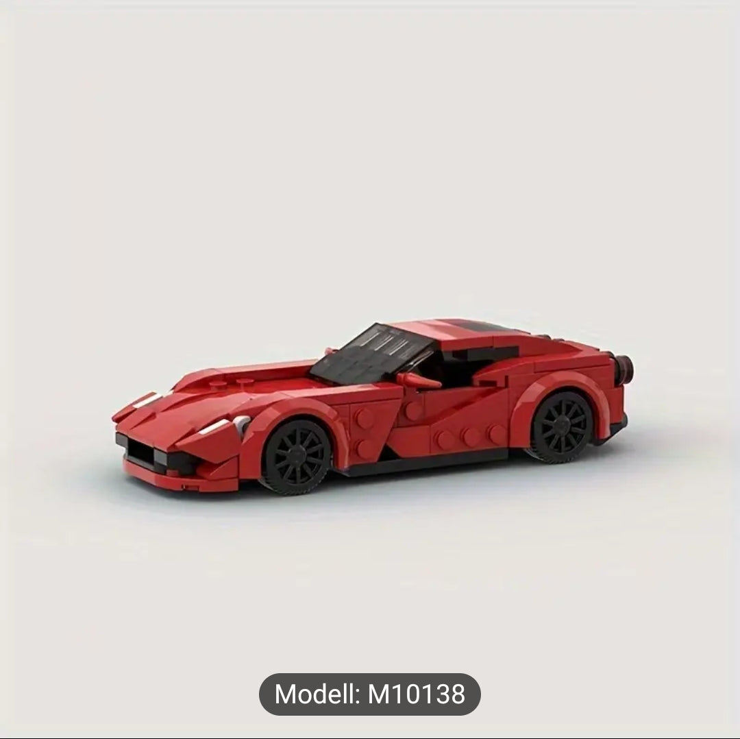 Supersportwagen Klemmbaustein | Inspiriert von Ferrari | Modellauto Spielzeug