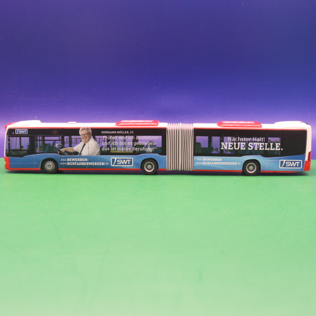 Mercedes Benz Citaro C2 G - SWT Trier - Nächster Halt Neue Stelle - Modellbus Rietze mit Vitrine
