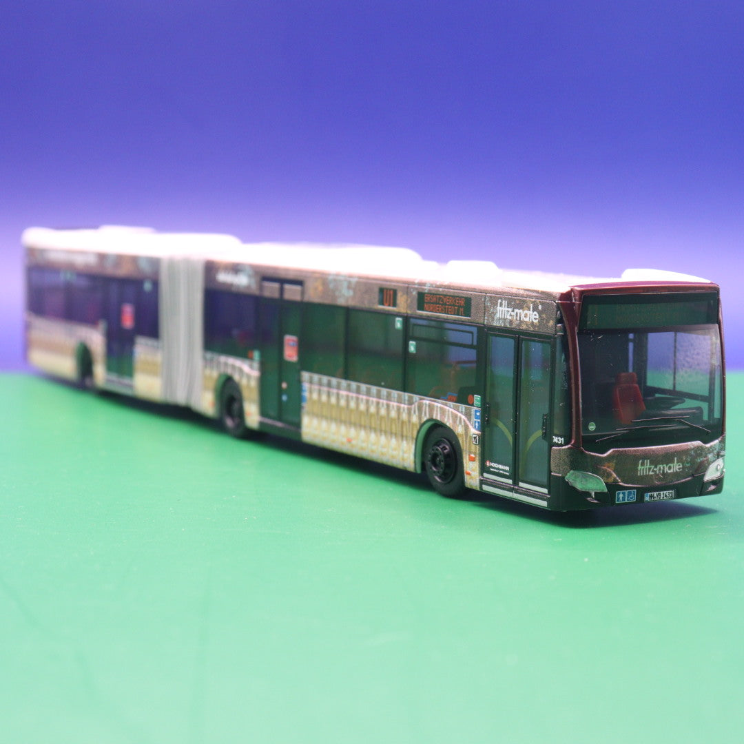 Mercedes Benz CItaro C2 G - Hochbahn Hamburg - Fritz Mate (Endstation morgen früh) - Linie U1 Ersatzverkehr Norderstedt M -  Modellbus Rietze 69566 (Auflage 300 Stück)