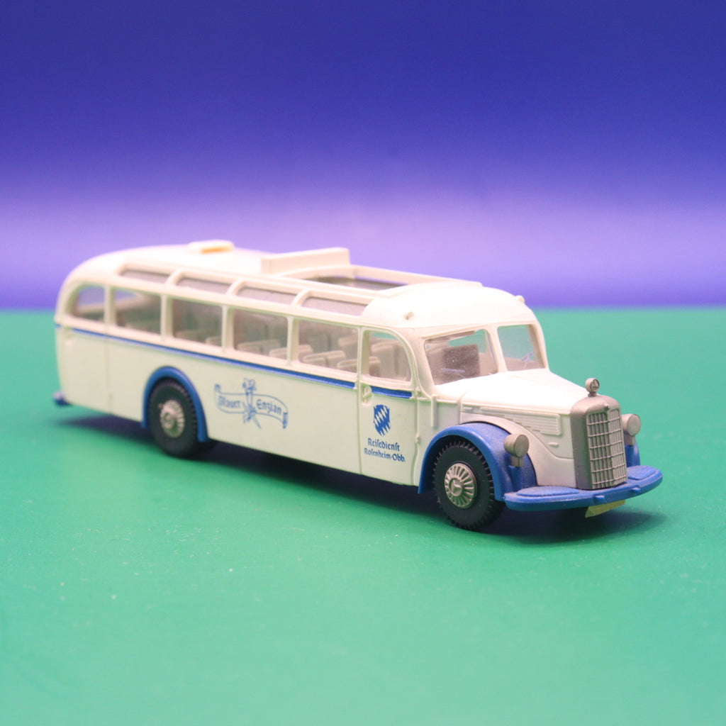 Mercedes Benz O 5000 - Blauer Enzian - Gebraucht, Ohne OVP - Modellbus Brekina