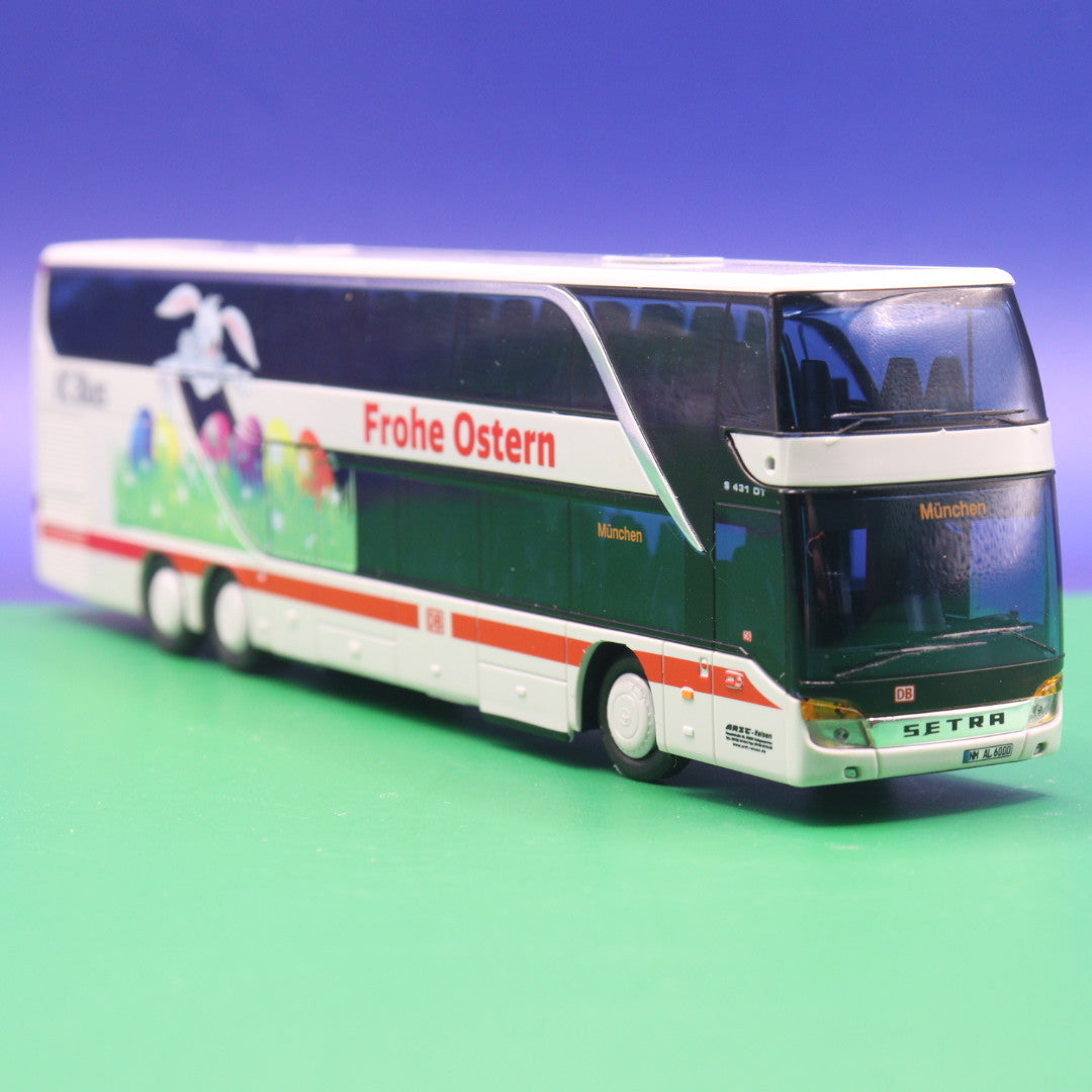 Setra S 431 DT Reisebus - DB ICE IC Bus - Frohe Ostern - Ziel: München - ARZC Reisen - AWM Modellbus
