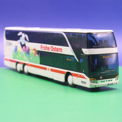 Setra S 431 DT Reisebus - DB ICE IC Bus - Frohe Ostern - Ziel: München - ARZC Reisen - AWM Modellbus