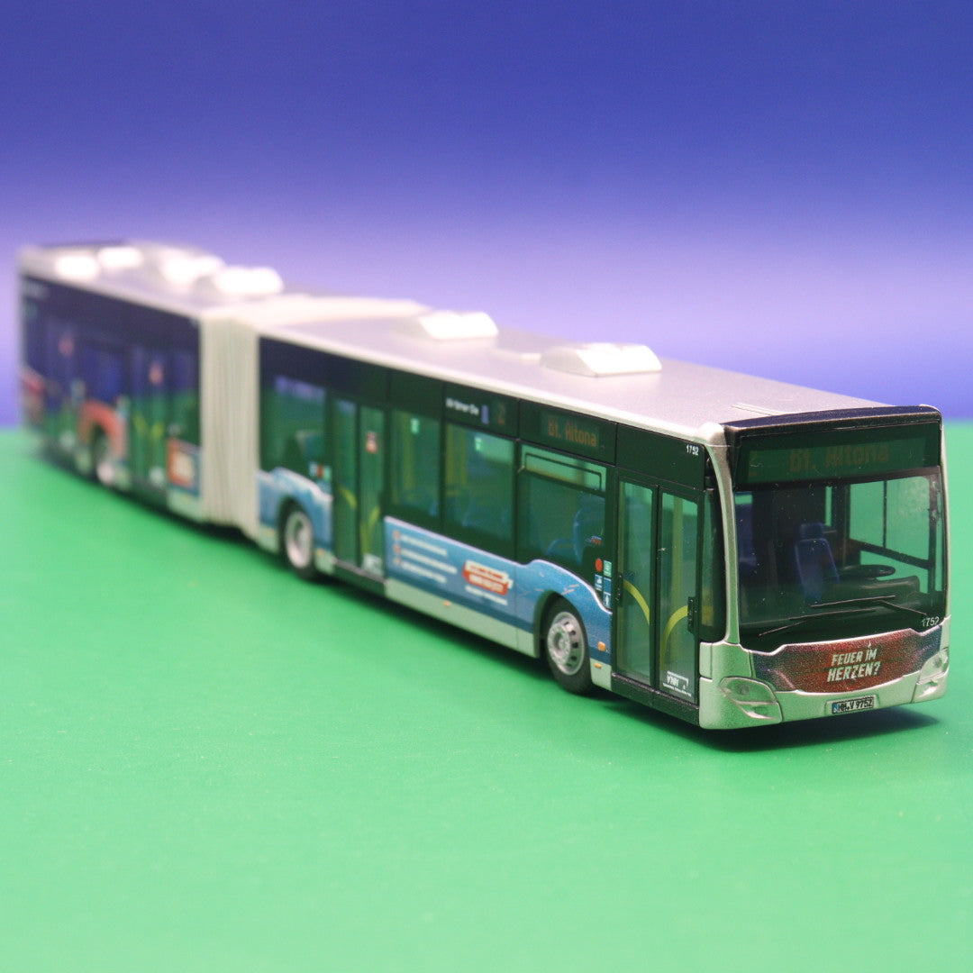 Mercedes Benz Citaro C2 G - VHH Hamburg Holstein - 150 Jahre Feuerwehr Hamburg Linie 2 Bf Altona - Modellbus Rietze 73683