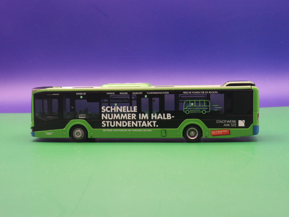 MAN Lions City 12 - Stadtwerke Friedrichshafen - Schnelle Nummer im Halb Stundentakt - Modellbus Rietze 75410