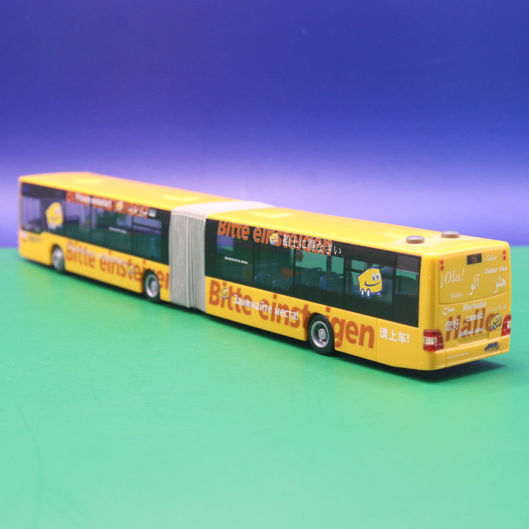 MAN Lions City G - Mainzer Mobilität - Mainzigartig Mobil, Bitte einsteigen - Linie 45 Wiesbaden John F Kennedy Str - Modellbus Rietze 67216