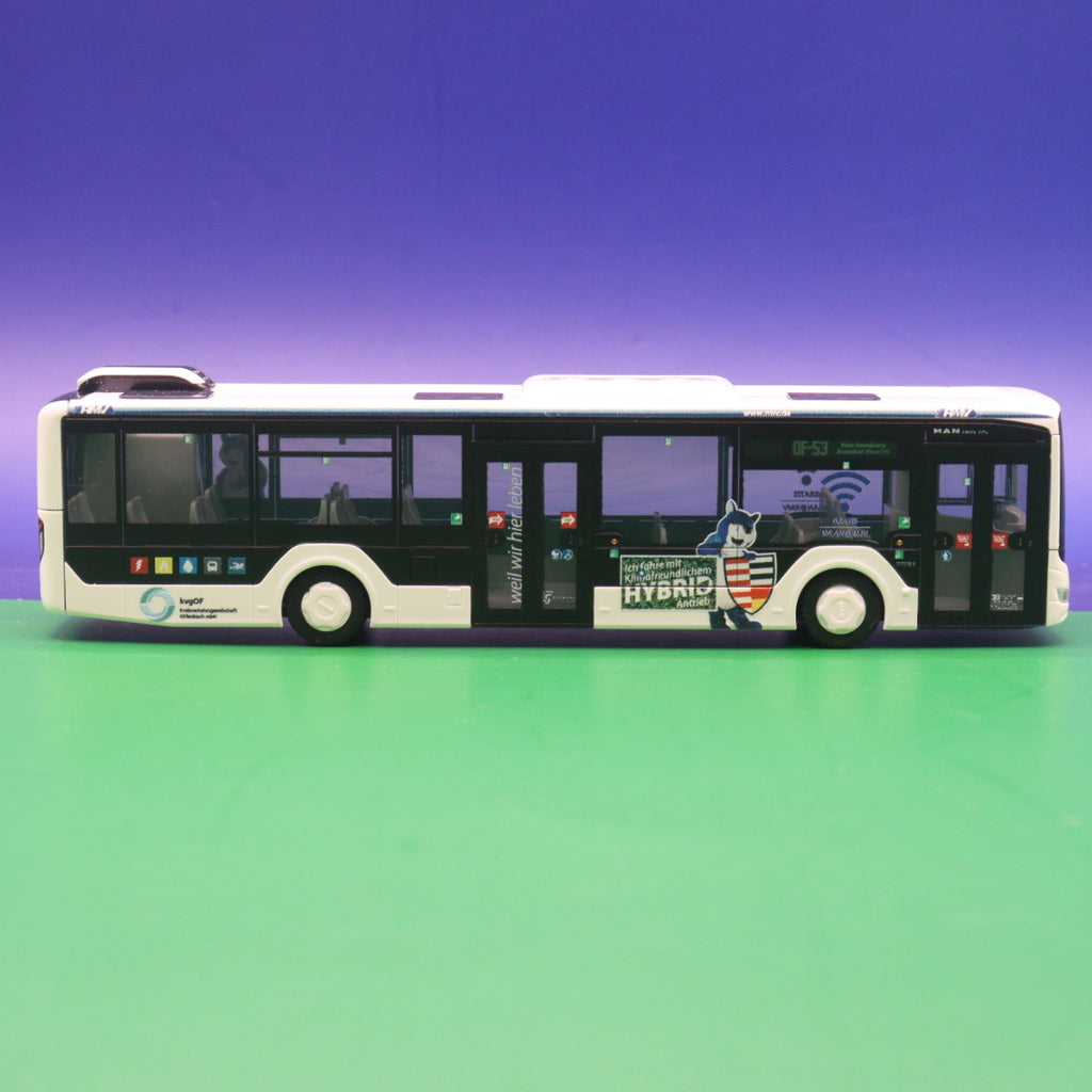 MAN New Lions City 12 Hybrid - Stadtwerke Neu Isenburg - RMV - Linie OF 53 Nei Isenburg Bahnhof West - Modellbus Rietze 75311