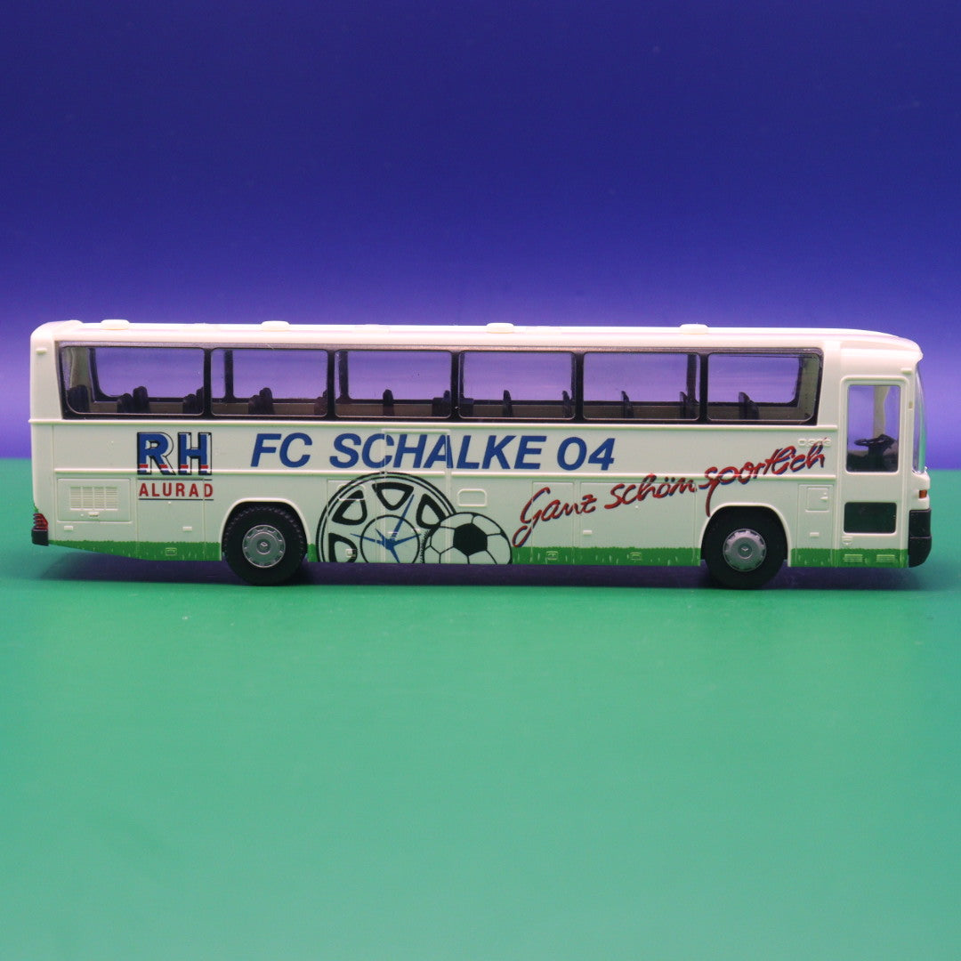 Mercedes Benz O303 15 RHD - FC Schalke 04 - RH Alurad - Ohne Zurüstteile - Modellbus Rietze