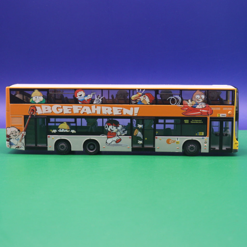 MAN Lions City DL 07 - BVG Berlin - ZDF, Abgefahren - Linie 100 S+U Alexanderplatz - Modellbus Rietze 67320