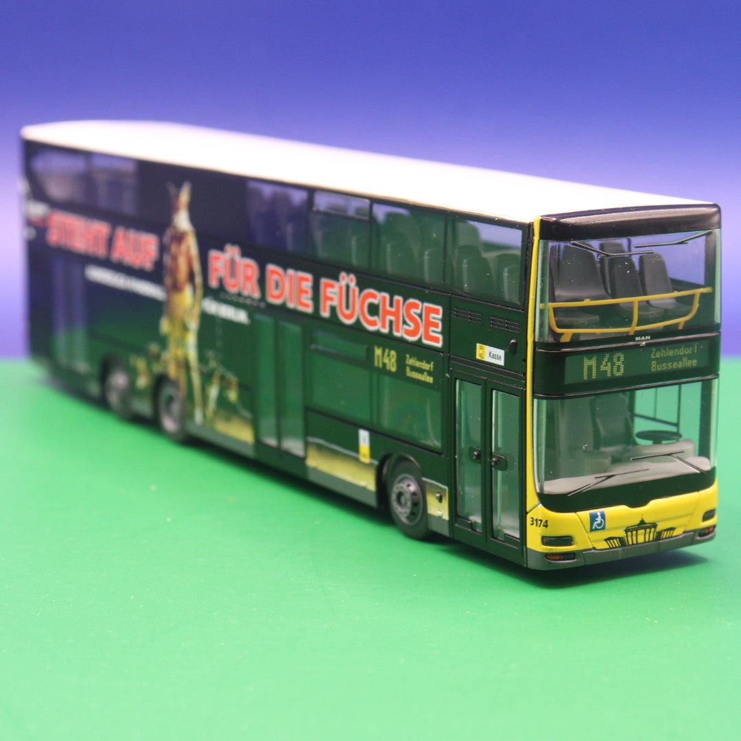 MAN Lions City DD DL 05 - BVG Berlin - Steht auf für die Füchse - Modellbus Rietze 67325