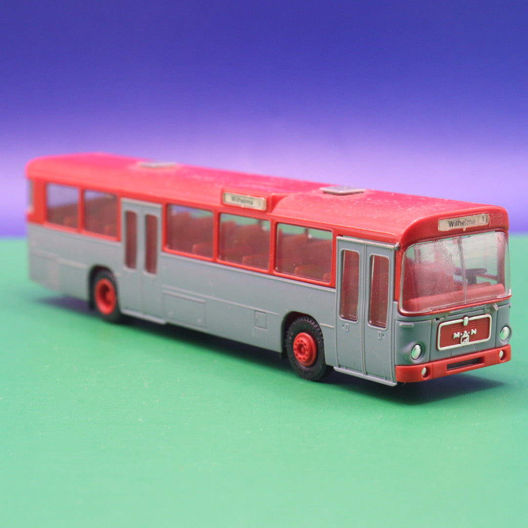 MAN SÜ 240 - Rot Grau - Gebraucht, Ohne OVP - Modellbus Herpa
