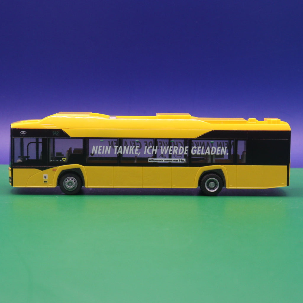 Solaris Urbino 12 electric - BVG Berlin - Nein Tanke ich werde geladen - Linie 142 S Ostbahnhof - Modellbus Rietze 73034