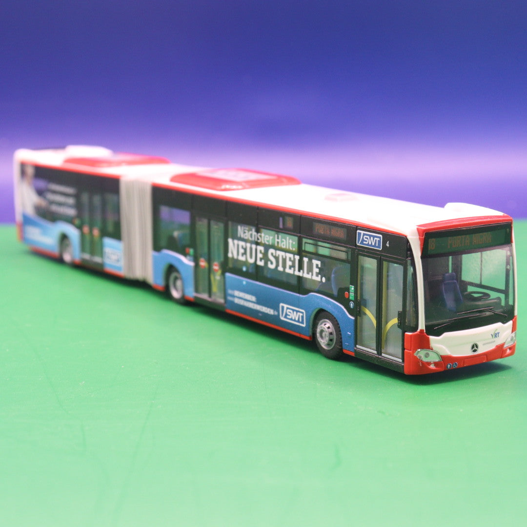 Mercedes Benz Citaro C2 G - SWT Trier - Nächster Halt Neue Stelle - Modellbus Rietze mit Vitrine