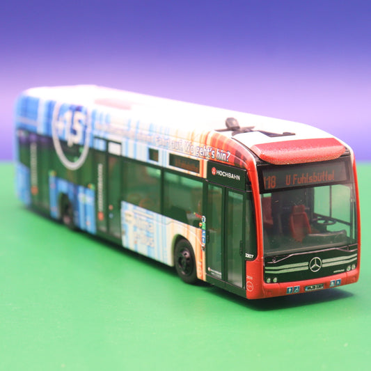 Mercedes Benz eCitaro 12 - Hochbahn Hamburg - Klima Bus - Linie 118 U Fuhlsbüttel - Modellbus Rietze 75592