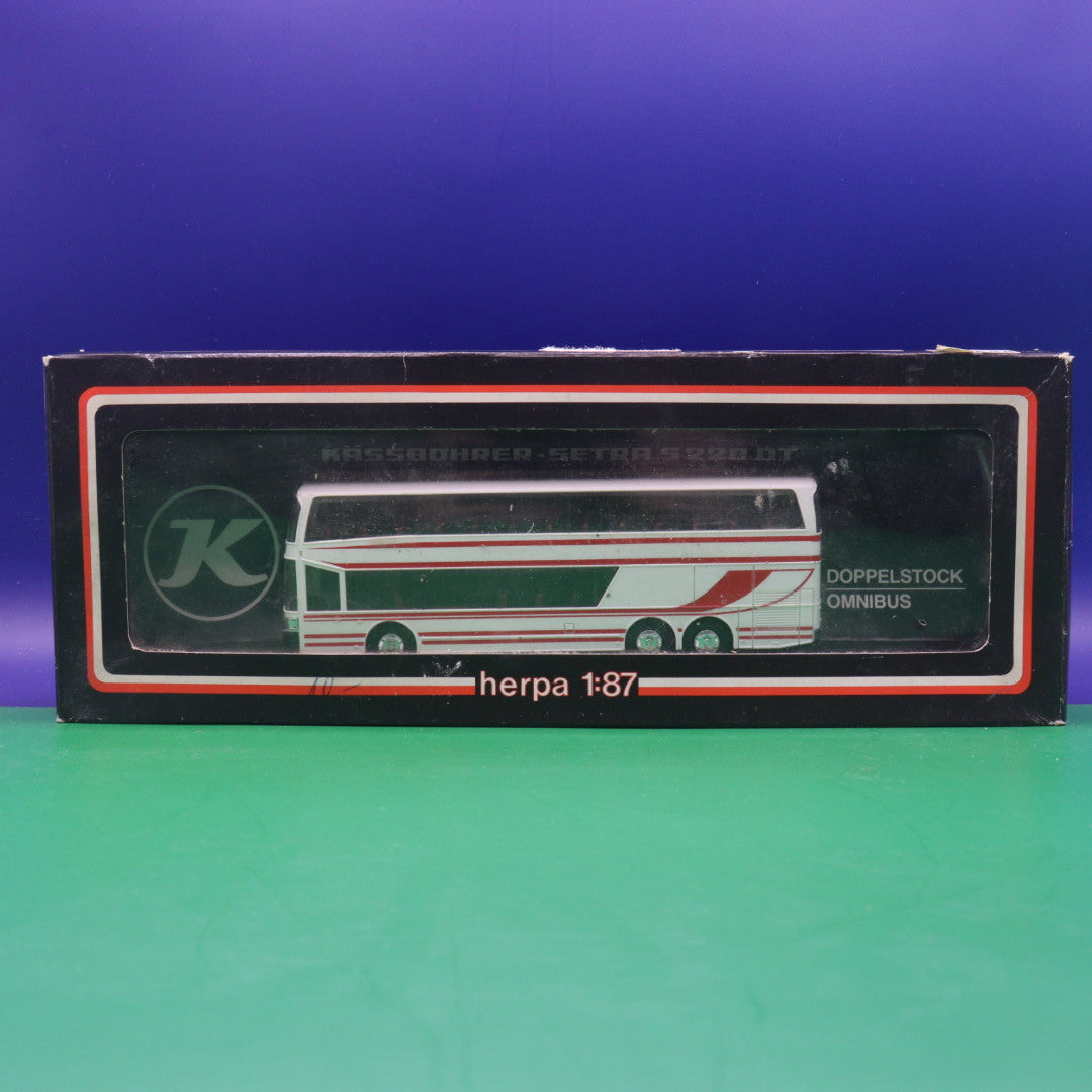 Setra S 228 DT Doppelstockbus - Weiß Rot - Modellbus Herpa