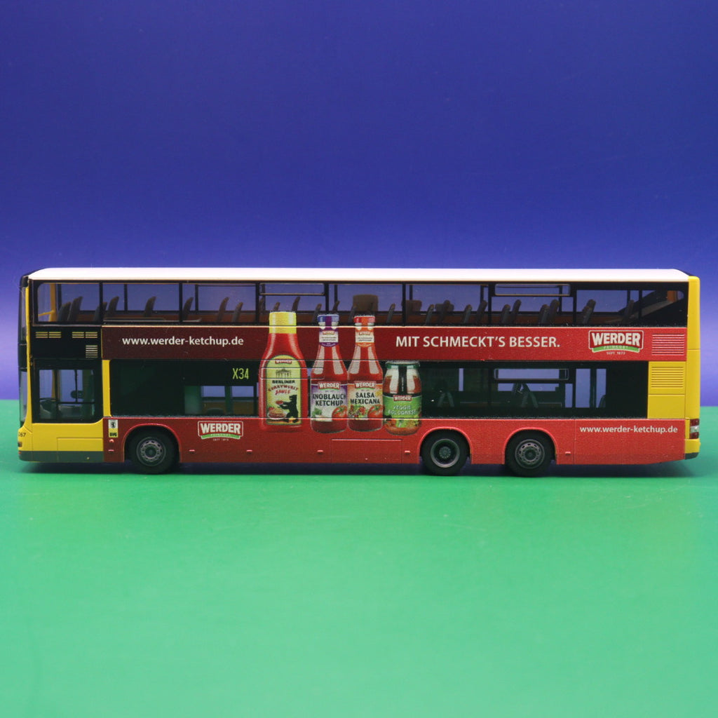 MAN Lions City DL 07 - BVG Berlin - Werder Ketchup - Linie X34 Kladow Kas. Hottengrund - Modellbus Rietze 67775