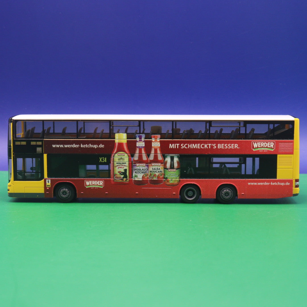 MAN Lions City DL 07 - BVG Berlin - Werder Ketchup - Linie X34 Kladow Kas. Hottengrund - Modellbus Rietze 67775