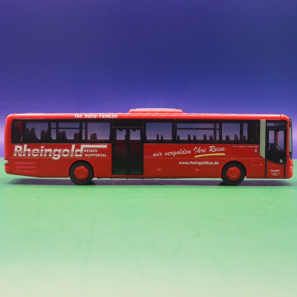 MAN Lions Intercity - Rheingold Reisen - Gebraucht, Ohne Zurüstteile - Modellbus Rietze 74711