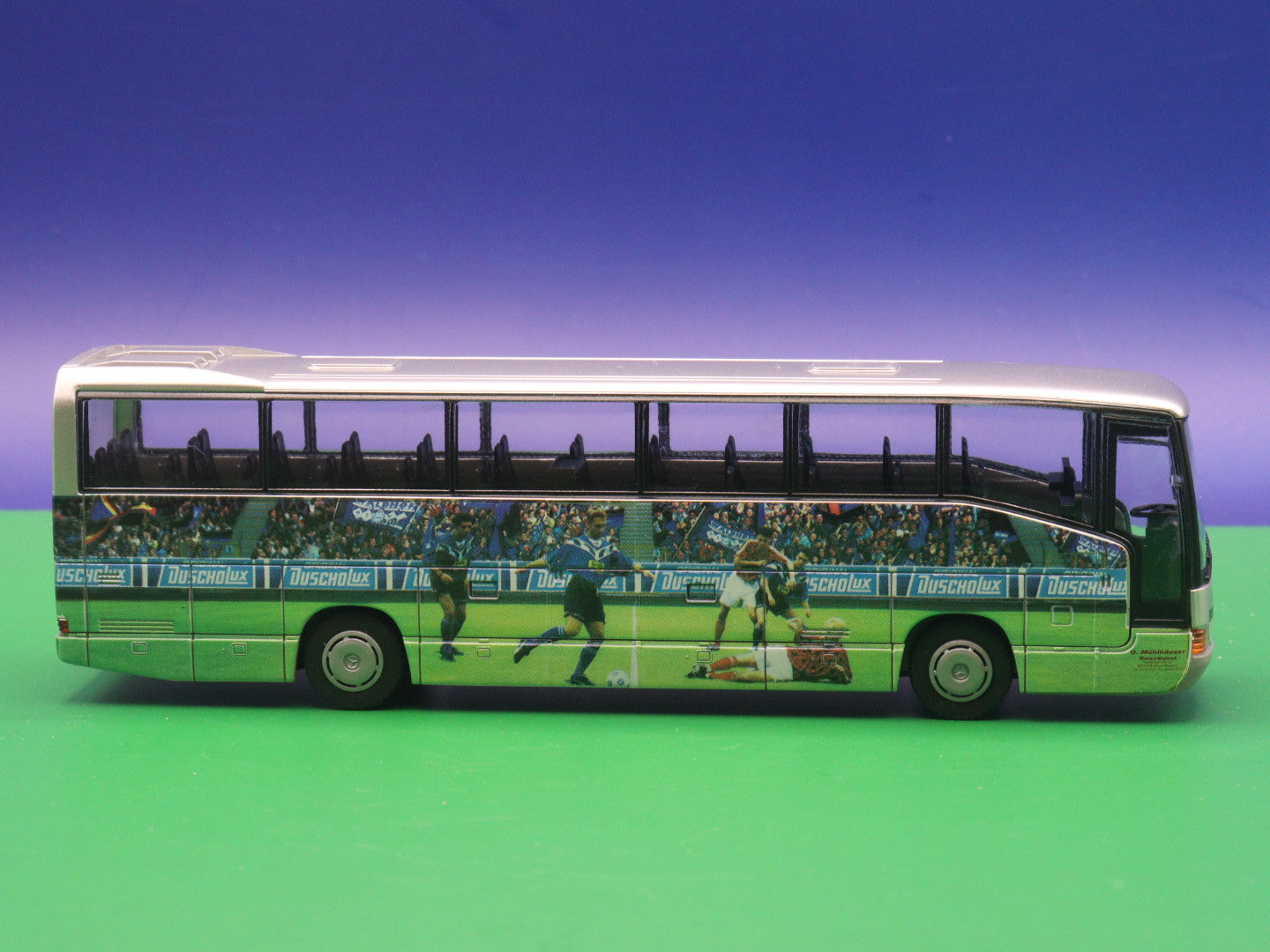 Mercedes Benz O 404 RHD - Fußball Waldhof Mannheim 1995/1996  - Modellbus Rietze Reisebus