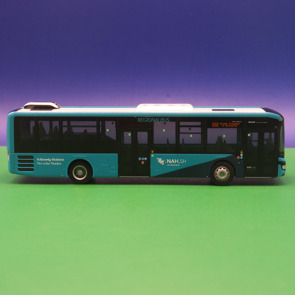 MAN Lions Intercity LE - Regionalbus NAH.SH Schleswig Holstein - Linie 550 Grube Friedhof ü Grömitz - Modellbus Rietze 74785