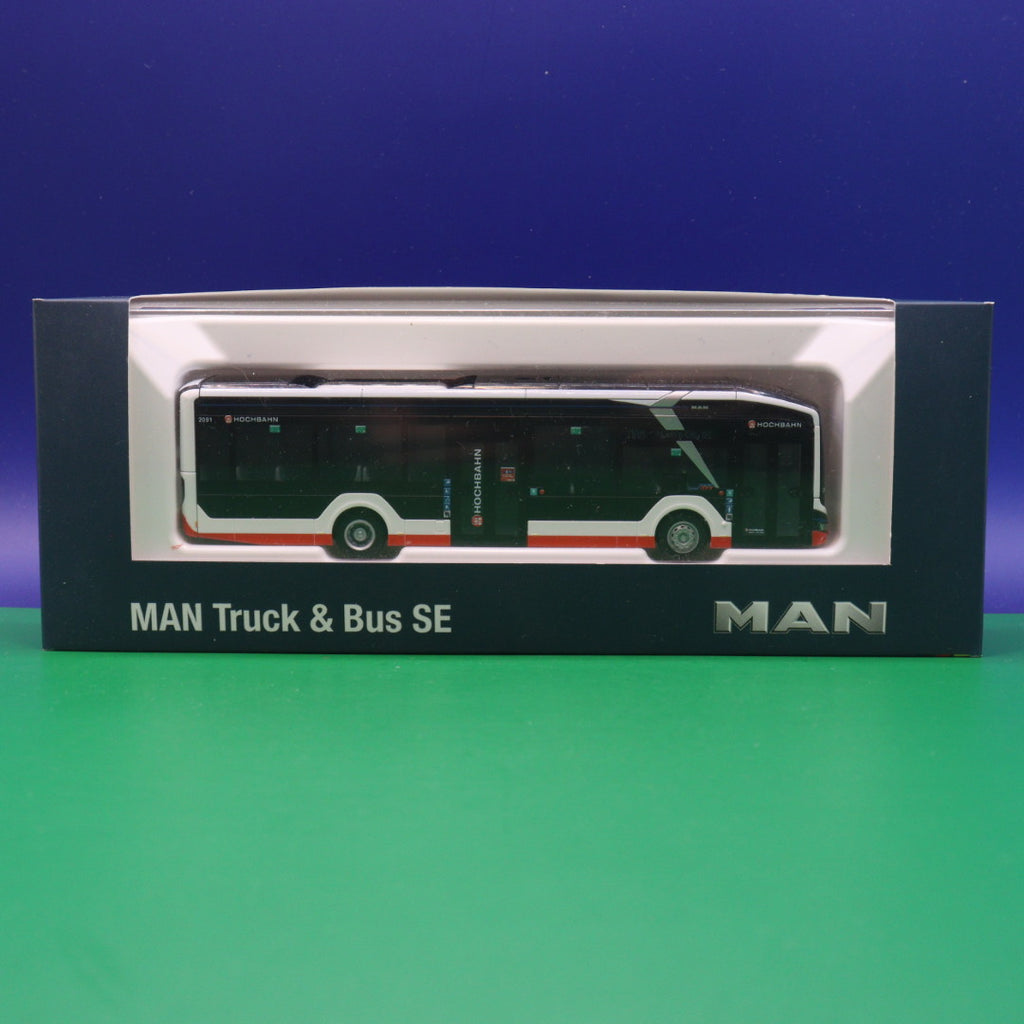 MAN Lions City 12 E - MAN Truck & Bus SE - Vorführdesign - Hochbahn Hamburg - Modellbus Rietze 76304
