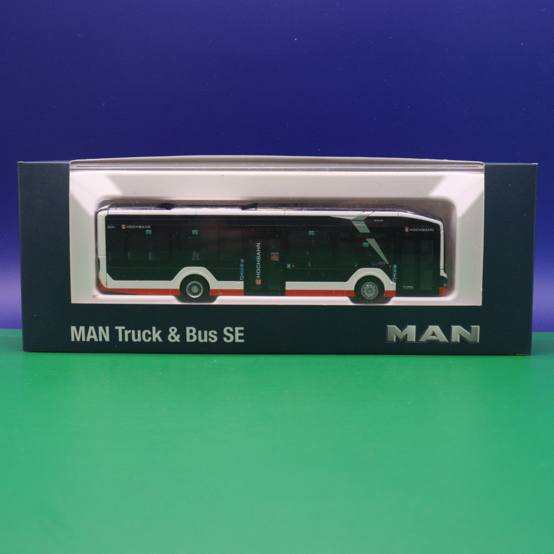 MAN Lions City 12 E - MAN Truck & Bus SE - Vorführdesign - Hochbahn Hamburg - Modellbus Rietze 76304