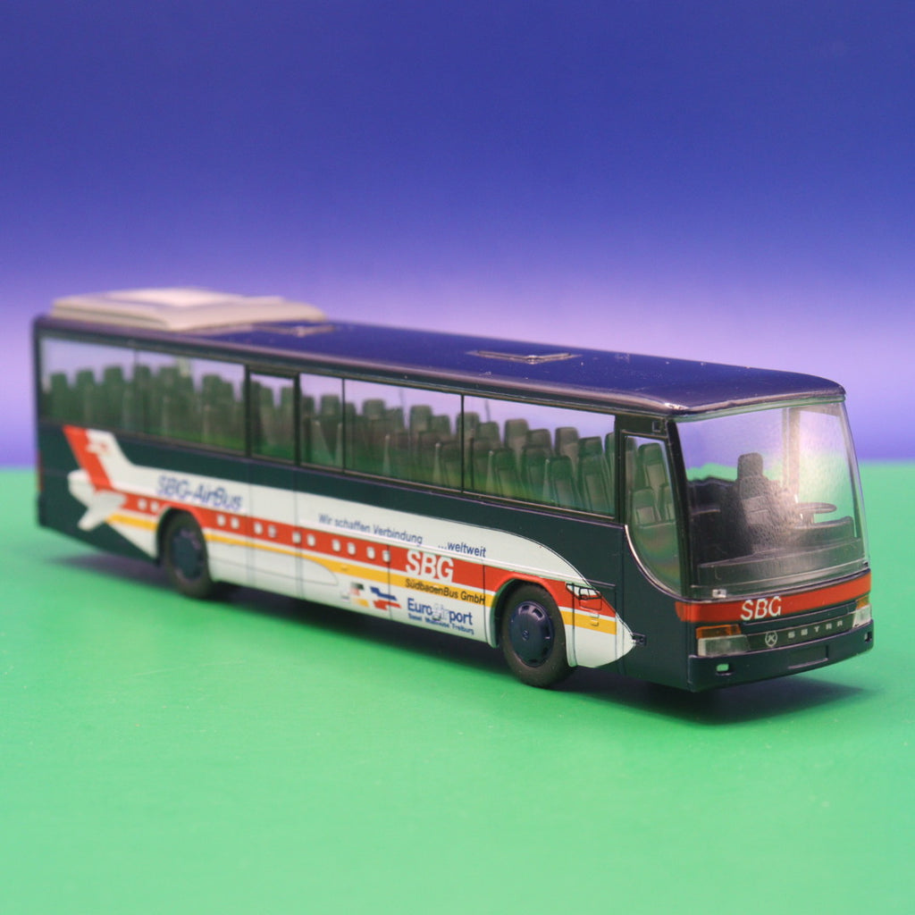 Setra S 315 GT - SBG Südbadenbus GmbH - EuroAirport Basel Freiburg - SBG AirBus - Gebraucht, Ohne OVP - Modellbus Rietze 61406